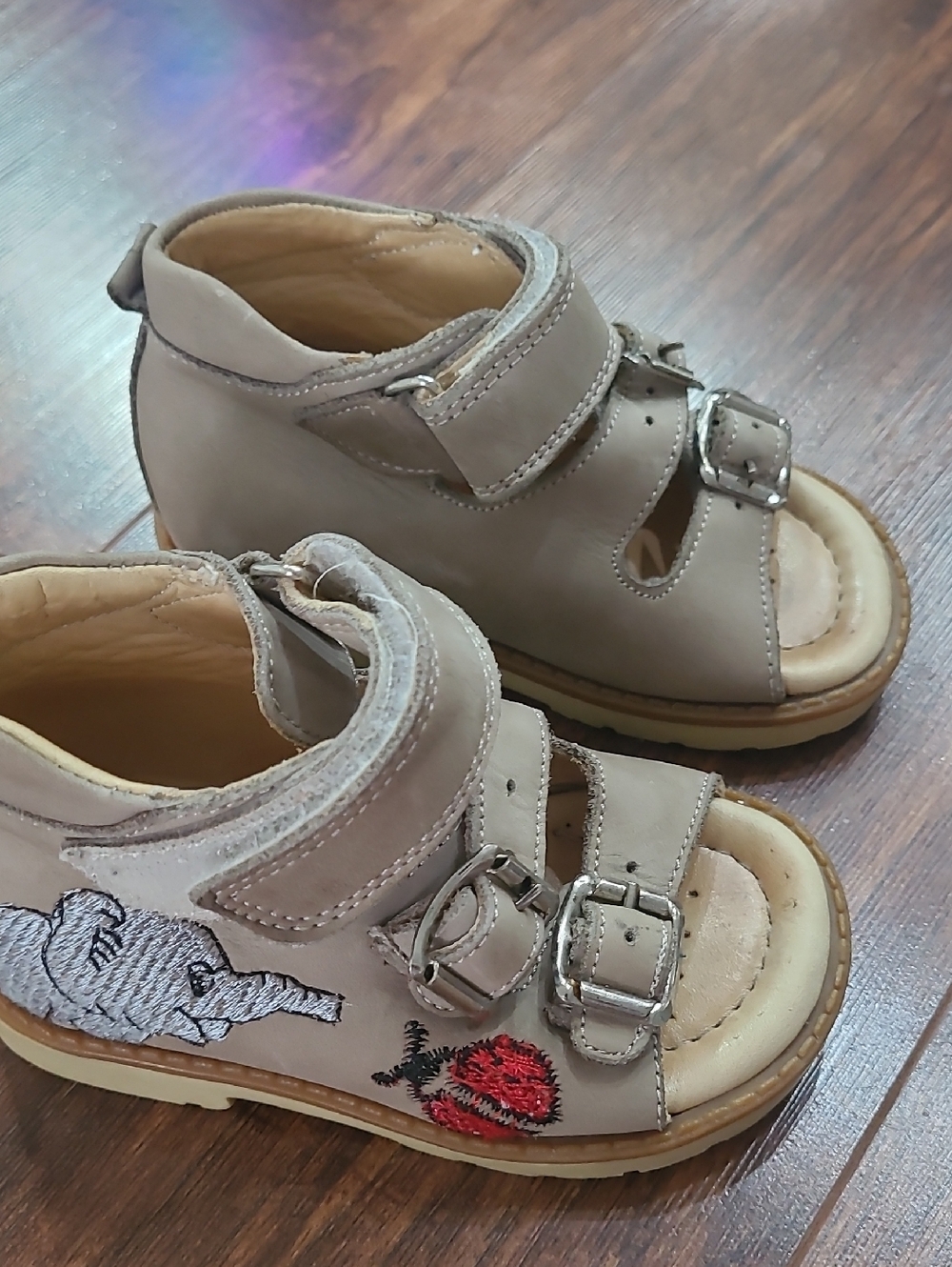 Mega Orthopedic Kids Taupe Leather Sandals Size 21